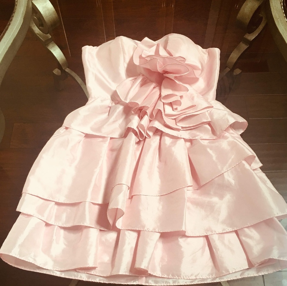Pink Arden B. Tiered Mini Dress